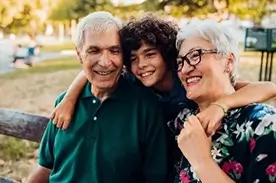 Grandparents & Grandson Hugging