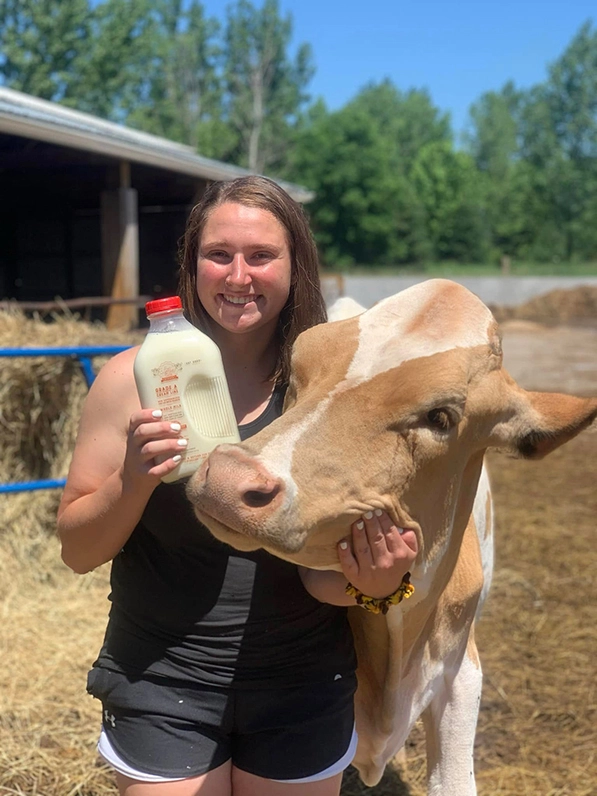 breanna with cow