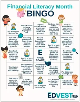 Financial Literacy Month Bingo card thumbnail