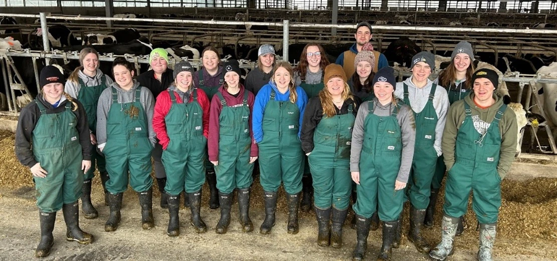 Chippewa Valley Technical College’s Animal Science Management Program students at a dairy farm